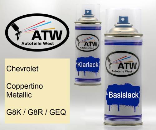 Chevrolet, Coppertino Metallic, G8K / G8R / GEQ: 400ml Sprühdose + 400ml Klarlack - Set, von ATW Autoteile West.